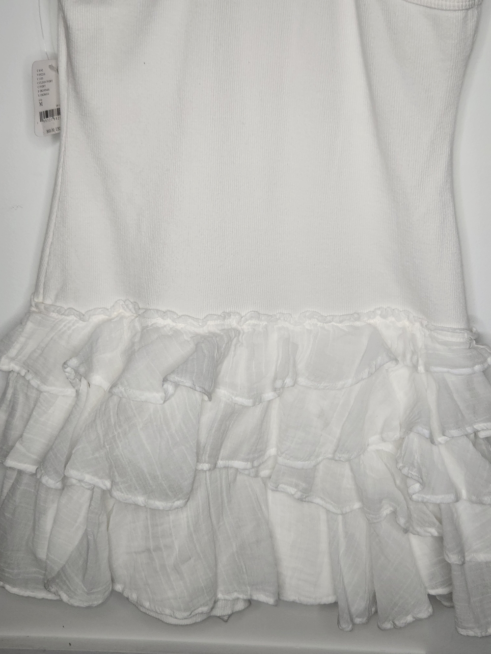 Free People NWT free-est Beach Romper Clean Ivory Ribbed Knit Tiered Skort M - Picture 9 of 15